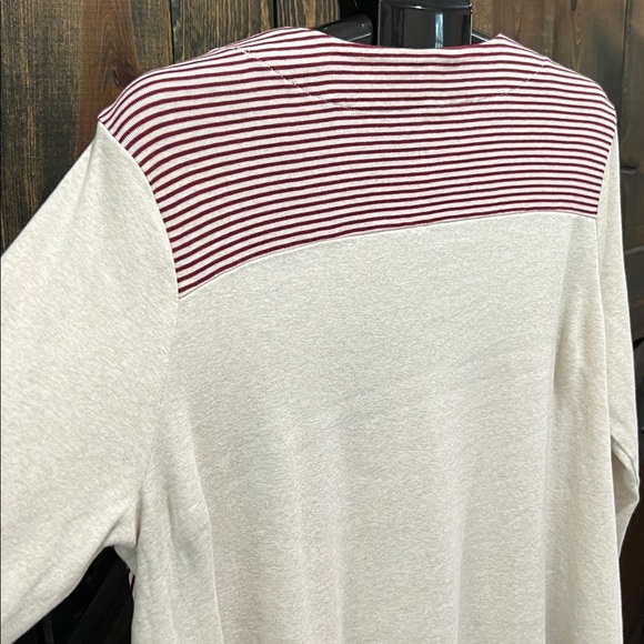 J. Jill Perfect Pima Top XL Beige Red Striped Solid Casual Neutral Soft Capsule - Picture 6 of 10